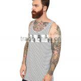 Dri Fit Mens Casual Vest Tank Top Mens Casual Vest Black and White Stripe Mens Casual Vest thumbnail-2