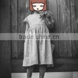Fashion Design Toddler Girls Dress Popular Baby Girl Blue Stripes Dress For Girls thumbnail-4