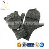 Custom Brown Fingerless Cashmere Mittens Gloves thumbnail-1
