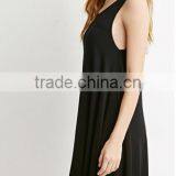 Pure Color Contracted Large Pendulum Sleeveless Dresses thumbnail-3