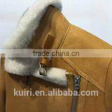 2016 New Fashion Women Winter Sheepskin + Sheep Fur Genuine Leather Jackets Lady Motorcycle Red Black Coat Outerwear Hot Sale thumbnail-5