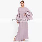 Layered Flare Sleeve Kaftan Dress High Quality Long Dresses Women Lady thumbnail-1