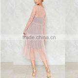 Lvdong 2017 Summer Women Long Sleeve Mesh Dotted Sexy Midi Dress thumbnail-2