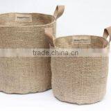 Wholesale Eco Friendly Burlap Storage Basket Bucke thumbnail-3