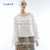 Ladies Tops and Blouses New Fashion Long Sleeve Ruffle Blouses Women thumbnail-1