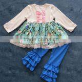 Boutique Carousel Outfit Long Sleeve Wooden Horse Dress Baby Clothing Suit YW-072 thumbnail-3