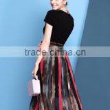 Summer Odile and Chiffon Combined Little V-neck Middle/long Style Dress With Waist Bow thumbnail-3