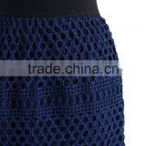 2016 Guangzhou Shandao New Arrival Summer Fashion Design Plain Dyed Navy Knee Length Net Cotton Skirt Women thumbnail-3