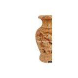 Hand Carved Wooden Decorative Vase India Fair Trade Art thumbnail-1