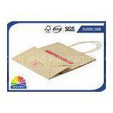 Recycled 4C Printing Small Kraft Paper Bags with Logo , Shopping Paper Bags with Handles