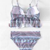 Women'S Tassel Padded Push Up Halter Bikini Tankini Swimsuit Women thumbnail-2