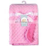 Wholesale Cheap Pink Minky Dot Baby Blankets for Newborn Baby Girls