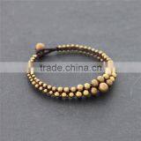 2016 Wax Cord Bead Bracelet Gold Jewelry XE09-0207 thumbnail-1