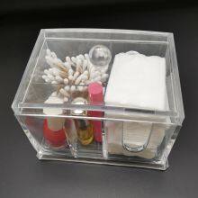 Cotton Pads Holder Makeup Organizer Cosmetics Makeup Cotton Swab Holder 4 Sections thumbnail-2
