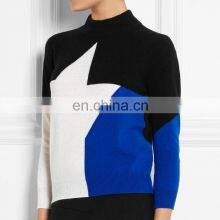 Cashmere Star Design Round Neck Sweater Lady Pullover Sweater thumbnail-1