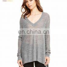 V Neck Popular Pure Cashmere Nice Sweaters for Woman thumbnail-4