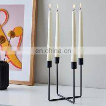 Factory made Home Decor square 4 heads taper candle stand metal candle holder for wedding decorating