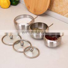 Affordable Container Silver Salad Small Customized Wholesale Metal Salt Spoon Stainless Steel Lid Sugar Bowl thumbnail-5