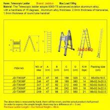 Full Aluminum 2 In 1 Telescopic Ladder thumbnail-2