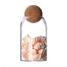 Wholesale Round Borosilicate Glass Storage Jars With Cork Lids