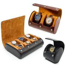 Wholesale 1 2 3 Slot Wristwatch Travel Case Caja Para Reloj Custom Portable Luxury Leather Watch Roll Holder Boxes Cases for Men thumbnail-3