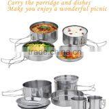 Wholsale Stainless Steel 8pcs Picnic Cookware ,camping Cookware Set thumbnail-2
