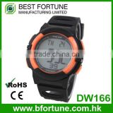 DW166_OR Orange color Digital Rubber Chrono, Timer, Alarm ,heart rate monitor health watch
