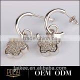 Sterling Silver Round cz Promise Engagement Earring Hoops thumbnail-5