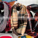 2014 Winter Newest Fashion Popular Classic Plaid Acrylic Knitted Circle Loop Scarf thumbnail-2