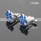 Clover Shaped Cufflink Fashion Enamel Zinc Alloy Sleeve Button Metal Personalize Cuff Links thumbnail-6