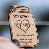 Creative & lovely bottle shaped save the sate wooden wedding invitations