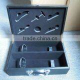 Wooden Wine Box for 2 Bottles With Golden Hinge and Handle