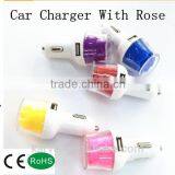 Rose Car Charger 5V 2.6A Car Charger Dual Interface u Colorful