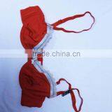 China Bra Factory Red Color no Pad Women Bralette With Lace thumbnail-4