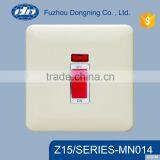 China Supplies Modern Wall Switch 45A Aluminium Plate Cooker Swtich MN014