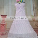 Elegant African beautiful big lace polish big lace wedding dress for evening dress with breads
