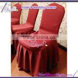 Luxury Burgundy Chair Cover With Skirt Pleats, Luxury Pleated Chair Covers on Skirt Part for Banquet Chairs thumbnail-1