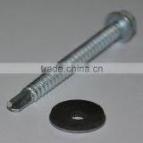 Hex Head Seld-drilling Screw Bonded EPDM Washer White Zinc Plated thumbnail-1