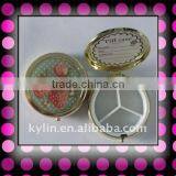 Metal Pill Box in Round Shape With 3 Pill Department thumbnail-1