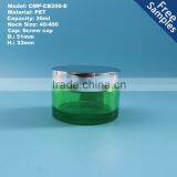 30g 1OZ Empty Thick PET Plastic Cream Jar Container With Silver Aluminium Lid thumbnail-1