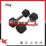 Hex Rubber Coated Dumbbell 1kg/2kg thumbnail-3