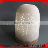 Antique Decorative Ceramic Candle Holder With Wood Base