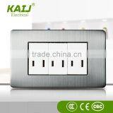 European Standard Triple 3 Pin 9 Pin Socket With pc ABS Material