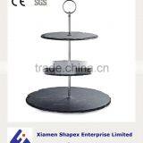 OEM Black Slate Stone Dinner Plate Wholesale thumbnail-6