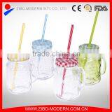 16oz Cleaning Custom Mason Jar Straw China Wholesale Mason Jar Handle