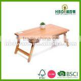 Bamboo Wood Bed Computer Table Trau With Foldable Leg thumbnail-2