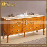 European Style Best Selling Carving Solid Wood Double Bathroom Vanity Set