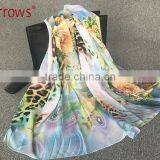 2016 New Arrival Floral Pattern Fresh Design Silk Imitation Fabric Scarf Shawls for Sexy Lady Women thumbnail-2