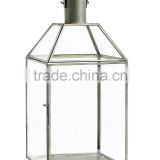 Hot Sale Metal Black Lantern with Clear Glass Small