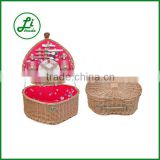 heart shape willow picnic basket